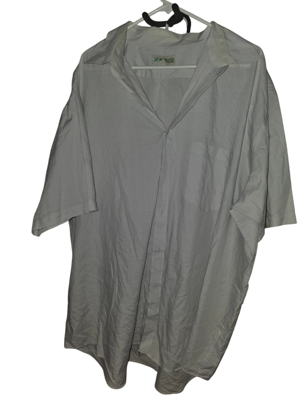 6/11/32. Haband  Mens Light Gray Short-Sleeve Button-Down Shirt